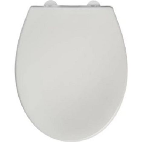 Abattant adulte pour WC antibactérien déclipsable avec frein de chute – Fixation inox – Polypropylène – Dimensions 42,9 x 37,1 x 5,4 cm – 8100PB000 – Bemis