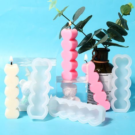 Lot de 3 Bougie Moule Coeur Résine Silicone Moule Bougie Coeur Forme 3d Coeur Bougie Coulée Moule Résine époxy Bougie Moule Bricolage Coeur Savon Moule Silicone Saint Valentin Cadeaux Décoratifs (1/5)