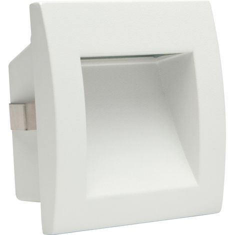 Forlight - Empotrable de pared Zilo Aluminio, Cristal Blanco, Transparente