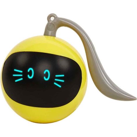 Automatisches Katzenspielzeug, intelligentes interaktives Laufrad mit Bällen für Wohnungskatzen, USB-aufladbar, farbenfrohes LED-Leuchtspielzeug