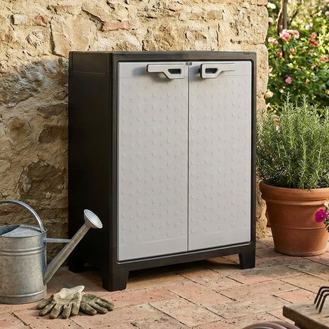 Dmora Außenschrank Viddalba 80x44x100h cm Grau, 2 Regale (1/5)