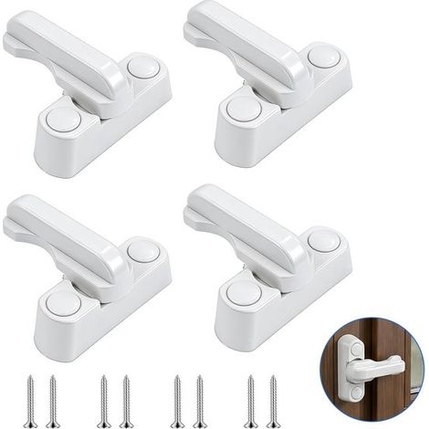 Sistema di sicurezza per finestre in 4 pezzi con serratura a scatto, meccanismo di bloccaggio aggiuntivo per finestre e porte in PVC, protezione antieffrazione tramite robusto PU (1/5)