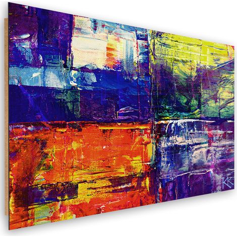 Quadro deco panel, Abstrazione dipinta a mano colorata - 60x40 (1/5)