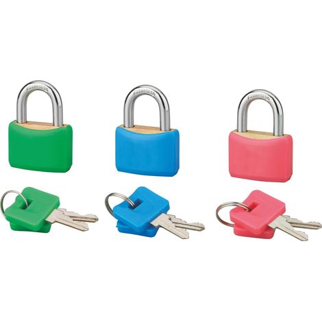 Set di 3 lucchetti SP COLOR 30 mm a chiave uguale, 6 chiavi – THIRARD (1/2)