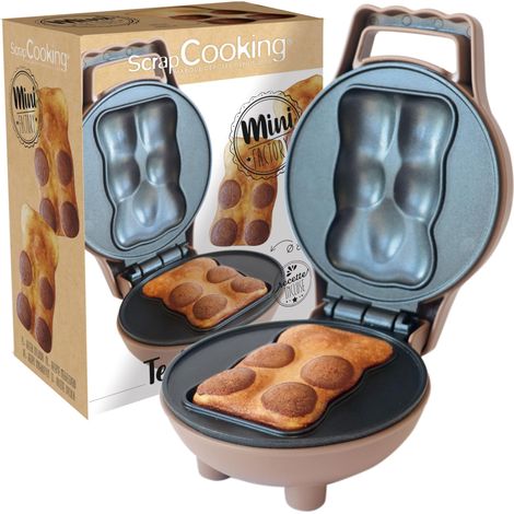 Mini Ourson Factory - Machine à Gâteaux Oursons - Plaque Chauffante Anti-Adhérente - Appareil à Cake - Idée Cadeau Pâtisserie Cuisine - Recette Incluse - 3880 (1/5)