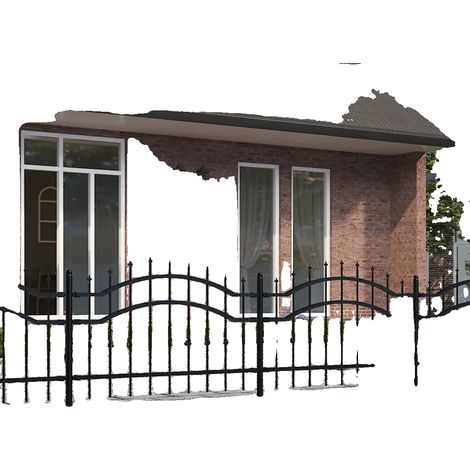 Recinzione da giardino in acciaio verniciato a polvere, 240 x 75 cm, design a punta di lancia, finitura resistente, barriera di sicurezza per la casa (1/5)