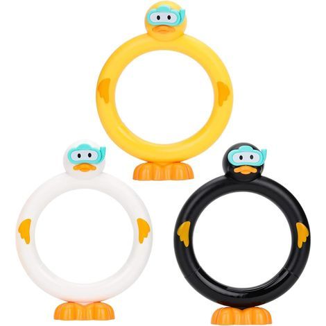 Lot de 3 jeux de plongée pour piscine, anneaux de récupération, jeu de plongée amusant et mignon pour enfants, idéal pour la plage, les activités de plein air, les fêtes, la famille, le jardin et la p (1/5)