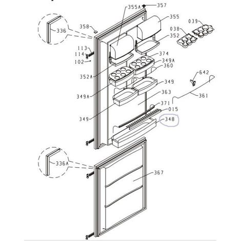 Balconnet bouteille pour réfrigérateur – Accessoire compatible Smeg – Optimise le rangement des bouteilles – Modèles CR321AP, 294468, 461692 (1/2)