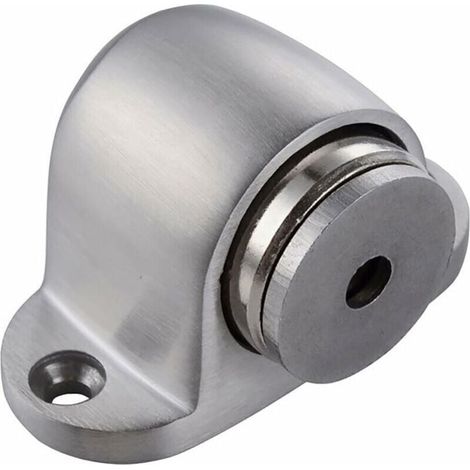 Butée de Porte Magnétique Montée au Sol en Métal Brossé 53x32x30mm (1/4)