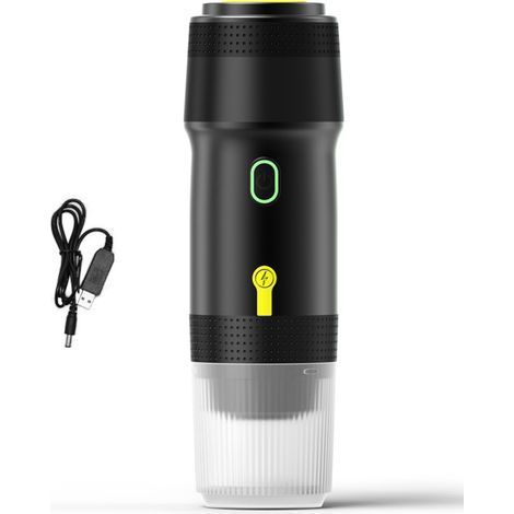 Machine à café portable 3 en 1 sans fil pour la voiture, la maison et les voyages. Compatible avec capsules et café moulu. Mini cafetière à infusion à froid et à chaud avec tasse de 120 ml. (1/5)