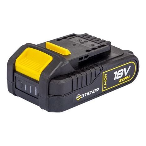 Batterie 18V 2Ah Li-ion – Compatible avec perceuses et scies STEINER – Technologie Li-ion pour performance accrue – Charge rapide