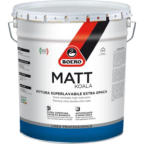 BOERO MATT KOALA 14 Litri pittura idropittura bianco extra super lavabile extra copertura