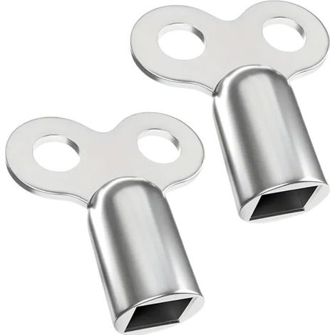 Exhaust valve key, silver, 2.62, 40.9 cm, 2 sturdy and stable radiator bleed keys, compatible with most radiators. (1/4)
