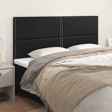 vidaXL Cabecero de cama negro 180x5x118/128 cm piel sintética (1/5)