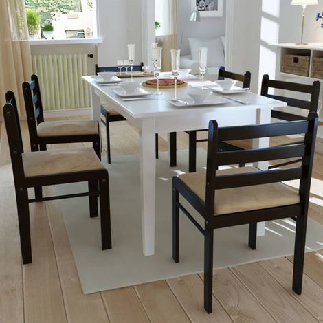 Chaises à manger, Chaises à dîner, Fauteuils de Relaxation lot de 6 marron bois solide et velours BGT69080 (1/5)