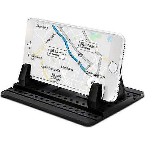 Support de téléphone de voiture avec brosse pour grille d'aération, support universel en silicone pour téléphone de voiture, tapis de montage antidérapant pour téléphone GPS de voiture (1/3)