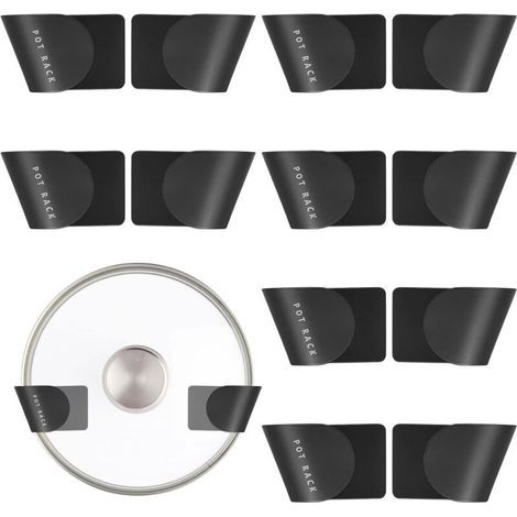 6 Pièces Porte Couvercle de Casseroles, Support Couvercles Casseroles Mural Auto-adhésifs, Support de Couvercle de Pot Mural pour Range Ustensiles de Cuisine-Muntra (1/5)