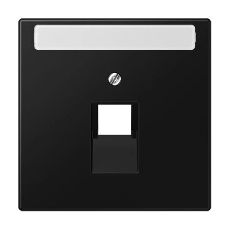 Jung Couvercle pour prises de raccordement IAE/UAE, 1 x 8 pôles, avec champ d'inscription, Thermoplast laqué, Série LS, noir graphite mat LS 969-1 NAUA SWM