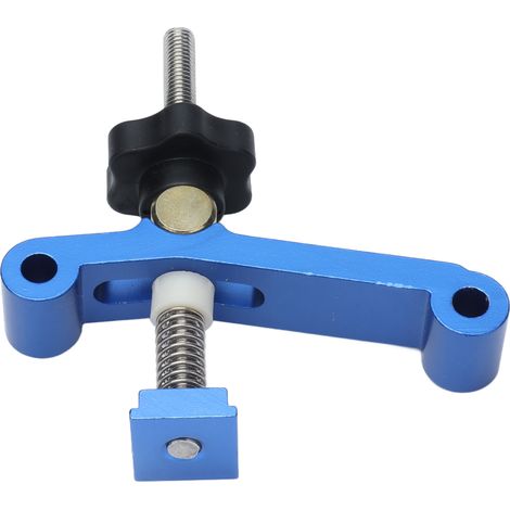 Serre-joint rail en T bleu pour établi bois et métal, bloc fixation CNC, serrage usinage (1/5)
