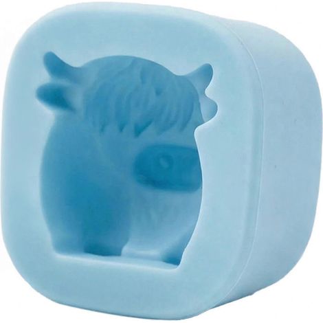Moule à glaçons en silicone en forme de mini vache des Highlands - Ustensile de cuisine réutilisable de qualité alimentaire pour un démoulage facile
