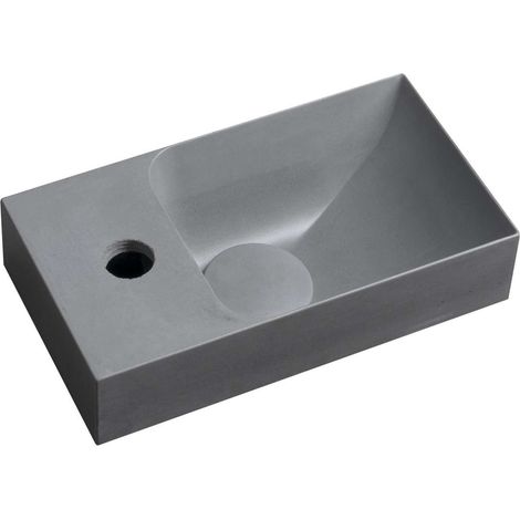 Sapho Small - Handwaschbecken, 31x17 cm, ohne Überlauf, Hahnloch links, grau PK30017 (1/5)