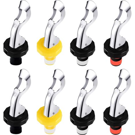 Bouchons de bouteille silicone avec levier, lot de 8 bouchons vin réutilisables, étanches extensibles.