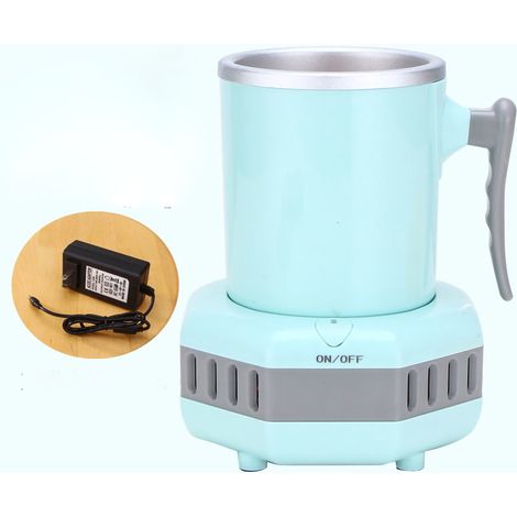 Ortviai Tasse Réfrigérante Électrique pour Bureau et Chambre – 420 ml, Aluminium, Bleu, Refroidissement Rapide