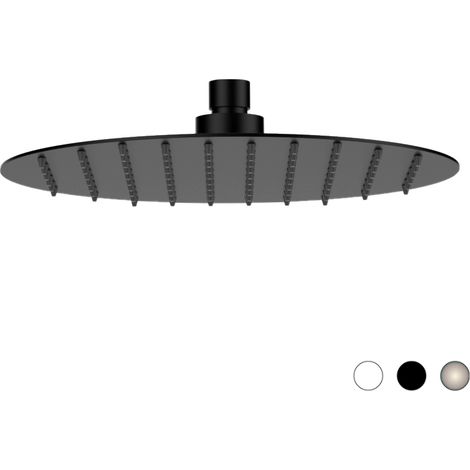 Soffione slim tondo nero opaco diam. 250 mm (1/2)