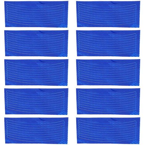Lot de 10 bandes réfléchissantes adhésives imperméables pour jantes de vélo, décoration de sécurité réfléchissante de nuit, autocollants bleus (1/5)