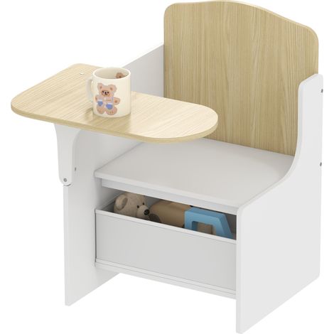 AIYAPLAY Kids Table and Chair Set, Toddler Desk Chair with Storage Bins