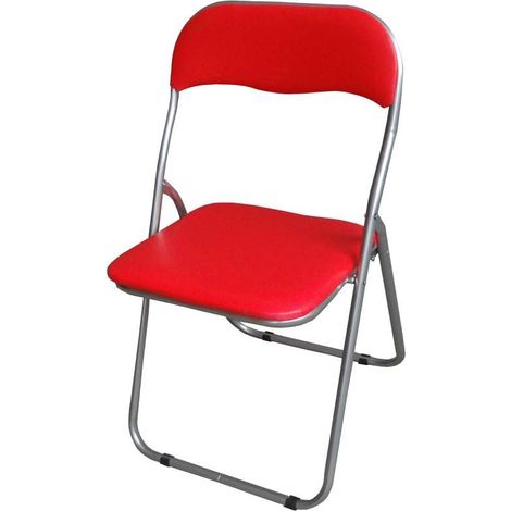Sedia Pieghevole Imbottita Rossa - Confortevole e Pratica 44x45x79 cm (1/5)