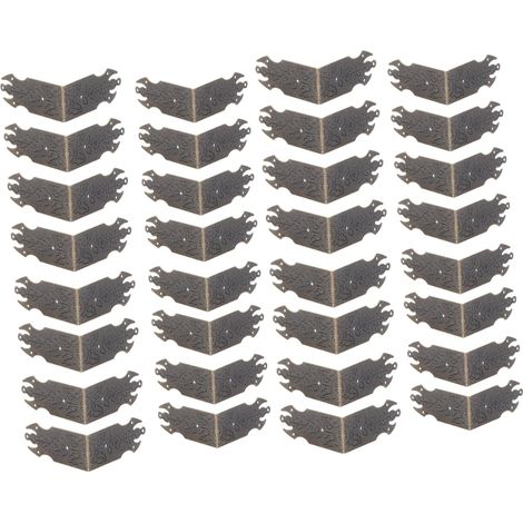 24 protège-coins décoratifs, fer/bois, pour boîtes et meubles (1/5)