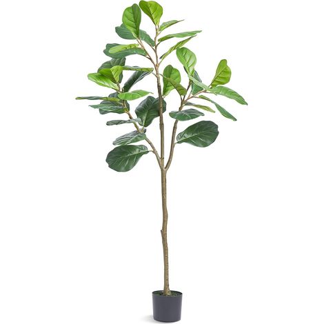 Arbre Artificiel 1556 mm Plante Artificielle PE Haut Figuier Lyre Faux Arbre Vert Pot 150x125 mm Décoration de Style Fausse Plante pour Maison Bureau Hôtel Centre Commercial Intérieur Extérieur (1/5)