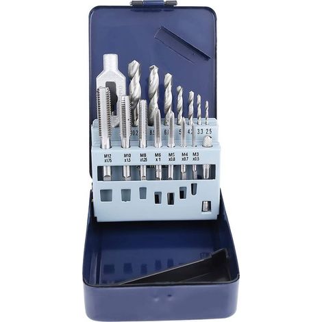 15 Pcs Taper La Clé à Tarauder Tarauds Jeu De Forets Hélicoïdaux Acier Allié Traitement Des Métaux Outils De Filetage Avec Boîte De Rangement (1/5)