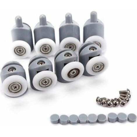 23Mm Rouleau Roulette Pour Porte De Douche Coulissante Galet Ajustables Roue Porte Douche Salle De Bain 8Pcs (1/5)