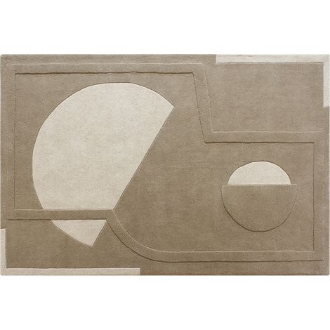 Tapis tufté en relief 100% laine - 160 x 230 cm - Beige - 2000g/m² - SELUNIA (1/2)