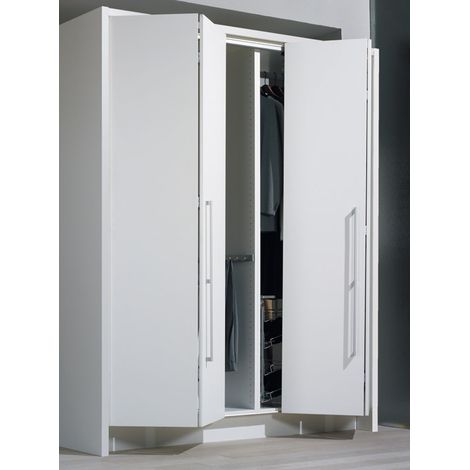 Hettich – Garniture de porte coulissante WingLine 77 pour 1 porte pliante à 2 vantaux – Support réglable – Charnières invisibles 110° – Montage intérieur ou façade (1/4)