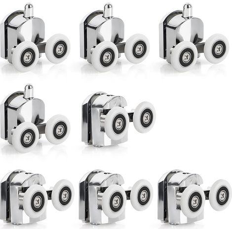 ruedas corredizas para mampara de ducha - 23 mm de diámetro, de aleación de zinc - Ruedas gemelas de repuesto para baño (1/5)