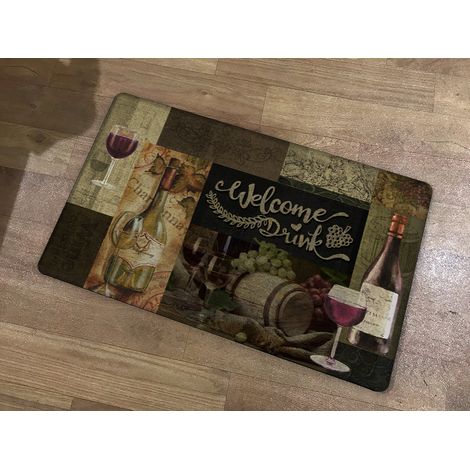 Modern European Style Oil-Resistant Kitchen Floor Mat, Household Long Strip Waterproof Non-Slip Mat - Enjoy Drinks - 4676cm
