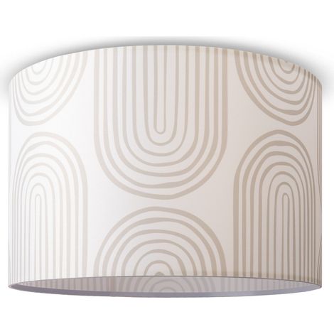 Paco Home Luminaria Techo Salón Colgante Mesa Comedor Pantalla Tela Moderna Abstracta Diseño 6 (Ø45,5 cm), Luz de techo - Blanco (1/4)