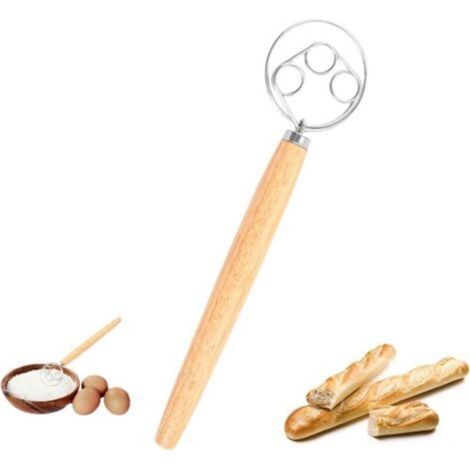 Fouet Danois, Fouet De Pâte Danoise De 33 Cm - Fouet Hollandais - Batte À Œufs - Pâte Danoise - Fouet Avec Manche En Bois - Mixeur - Fil En Acier Inoxydable 304 Pour La Fabrication De (1/4)