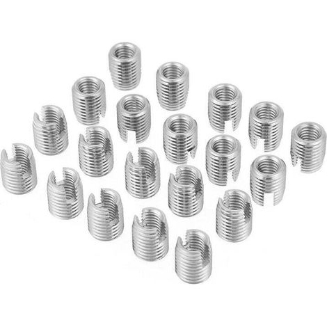 M8 x 15mm Threaded Insert Self Tapping Spiral Inserts SUS303 Stainless Steel (20pcs) (1/4)