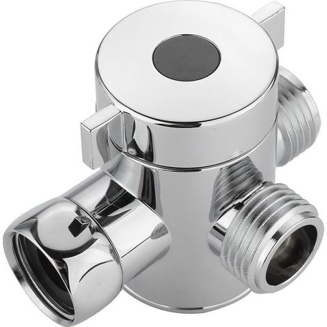 Robinet de douche et de salle de bain, adaptateur en T à trois voies, argent blanc poli pour toilette Bidet pomme (1/5)