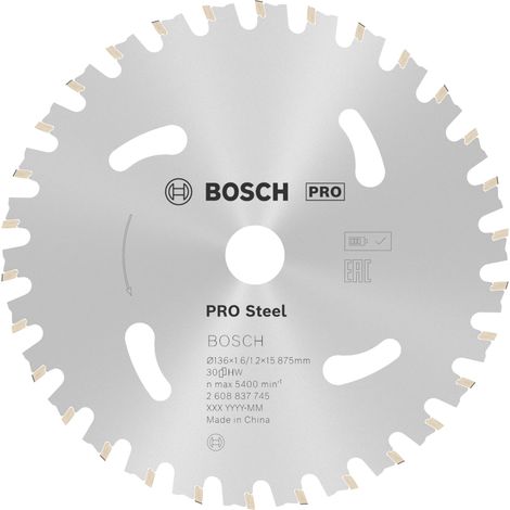 Bosch PRO Steel cordless Kreissägeblatt, 136 x 1,6 x 15,875 mm, T30