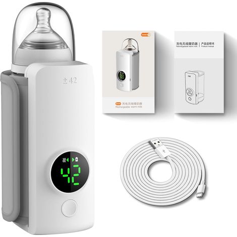 Chauffe-biberon portable, chauffe-lait rapide, conserve les nutriments, chauffage uniforme à 360°, idéal pour les voyages (1/3)
