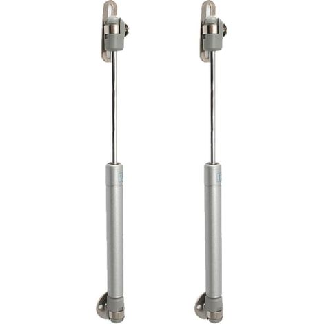 Lot de 2 vérins à gaz pour portes pliantes et placards, avec fermeture amortie, tête en caoutchouc, alliage de zinc, fixation trépied et tête de charnière remplaçable. (1/5)