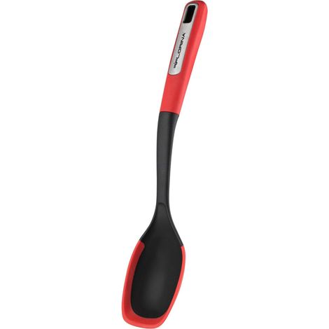Cuillère de Service 34 cm Cuillère Silicone Cuisine avec Poignée Soft-Touch Antidérapante Grande Cuillère a Servir en Silicone Lavable au Lave-vaisselle Couleur Rouge Noir (1/5)