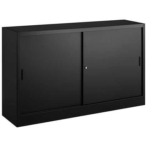 Armoire porte coulissante 105x180cm noir - Maxiburo (1/2)
