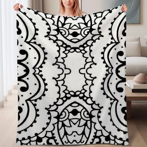 Couverture de lit en polaire, jeté doux et chaud pour le printemps, légère et luxueuse en microfibre de polyester, décoration intérieure, cadeau idéal pour lui elle,6080 pouces (1/4)