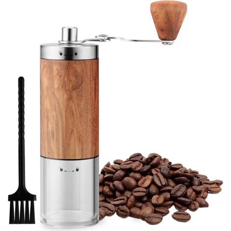 Moulin à café manuel portable en acier inoxydable pour expresso, cafetière à piston et café filtre, pour une utilisation à domicile et en voyage.-AquaForge (1/5)